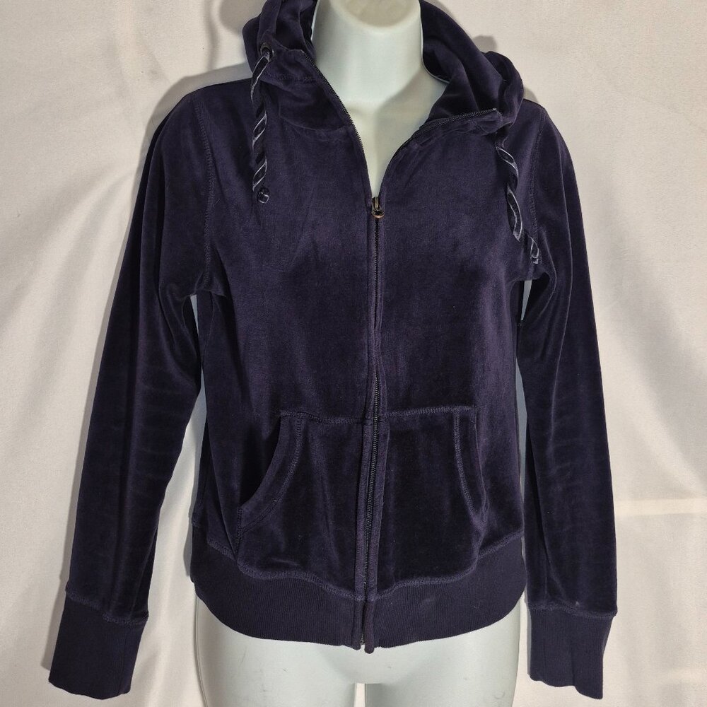 L.O.G.G./H&M fleece hoodie w/ zippered front, Dark Purple in size small - Picture 8 of 16